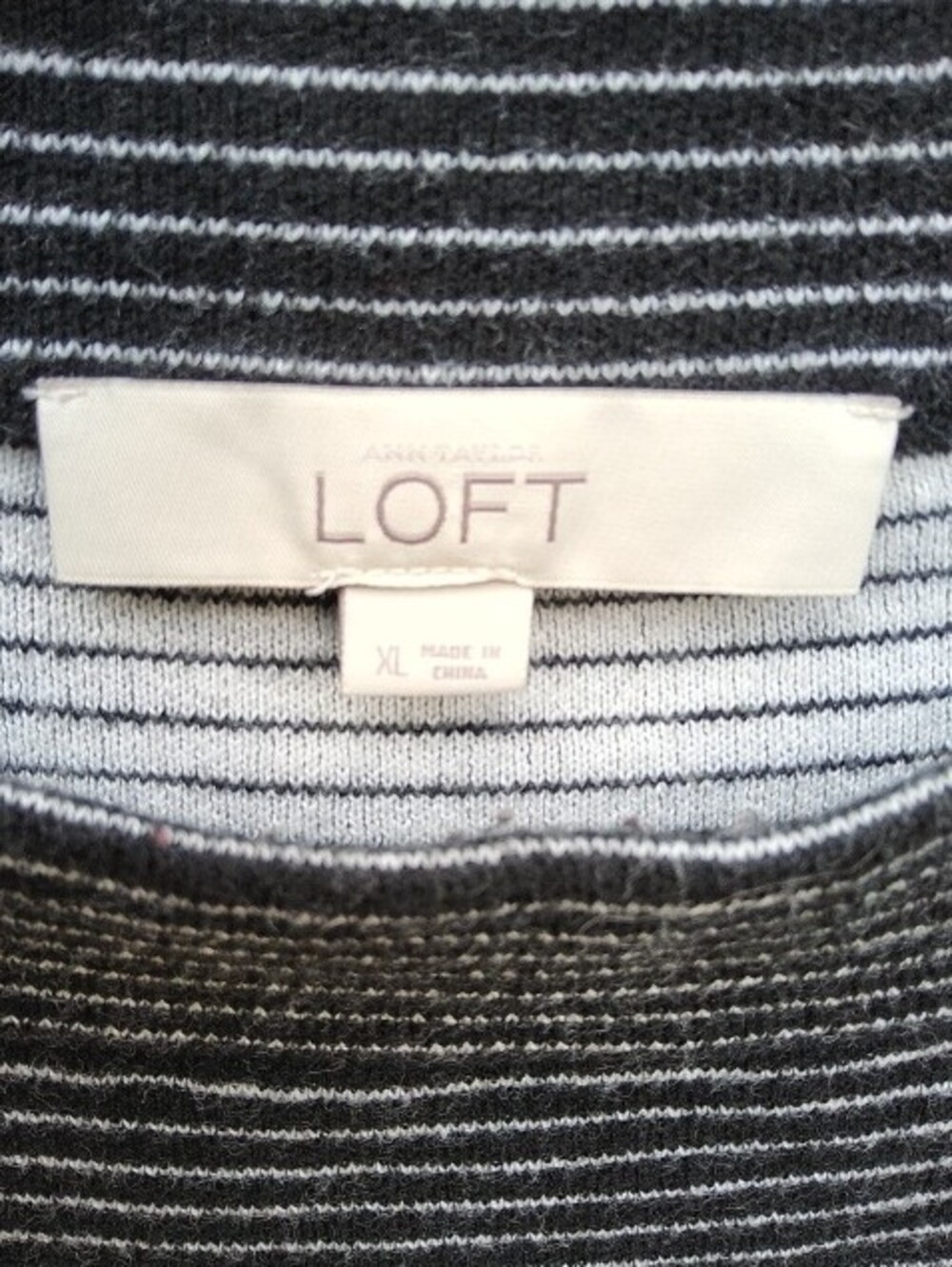 LOFT Black and White Striped Sweater Size XL - Picture 2 of 9